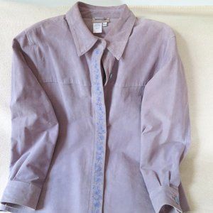 Suede Coldwater Creek Periwinkle Jacket - Size PLG